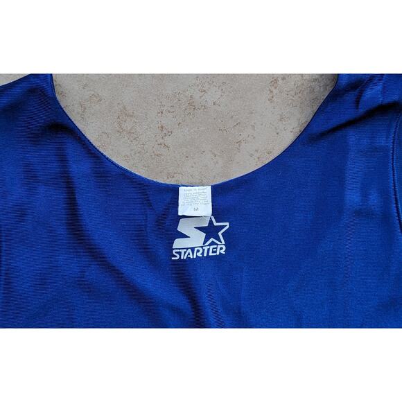 New York Knicks 90s STARTER Reversible AOP Print jersey M blue NBA vintage - Picture 5 of 7